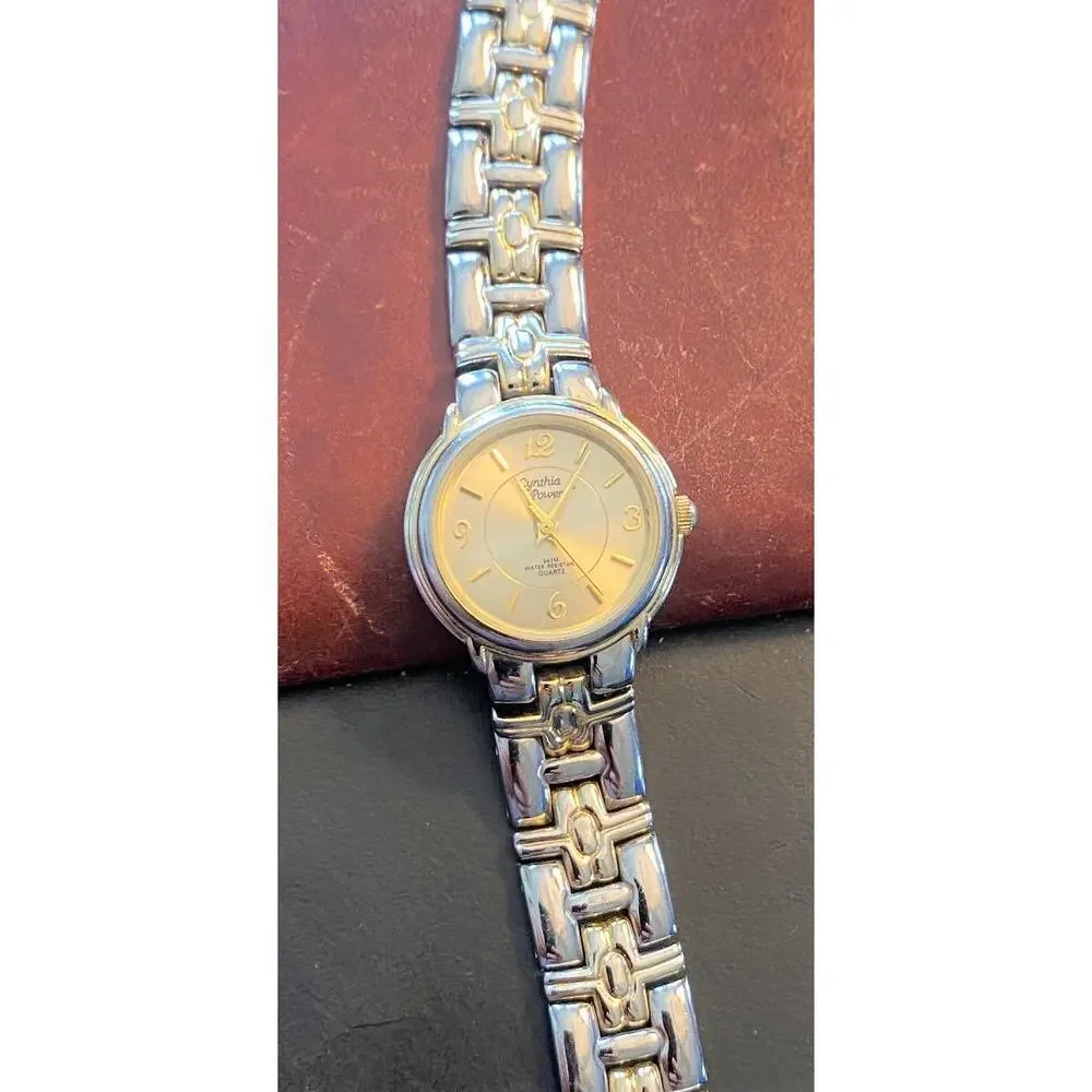 Women's Two Tone Cynthia Powers Watch, Gold Tone Face, WR to 3ATM